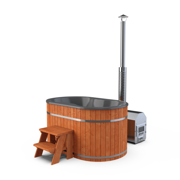 Hottub Oval 180x120cm met externe kachel - Afbeelding 8