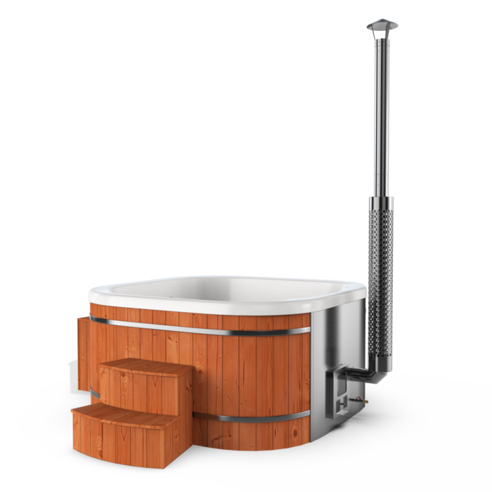 Hottub Square 200x200cm met interne kachel